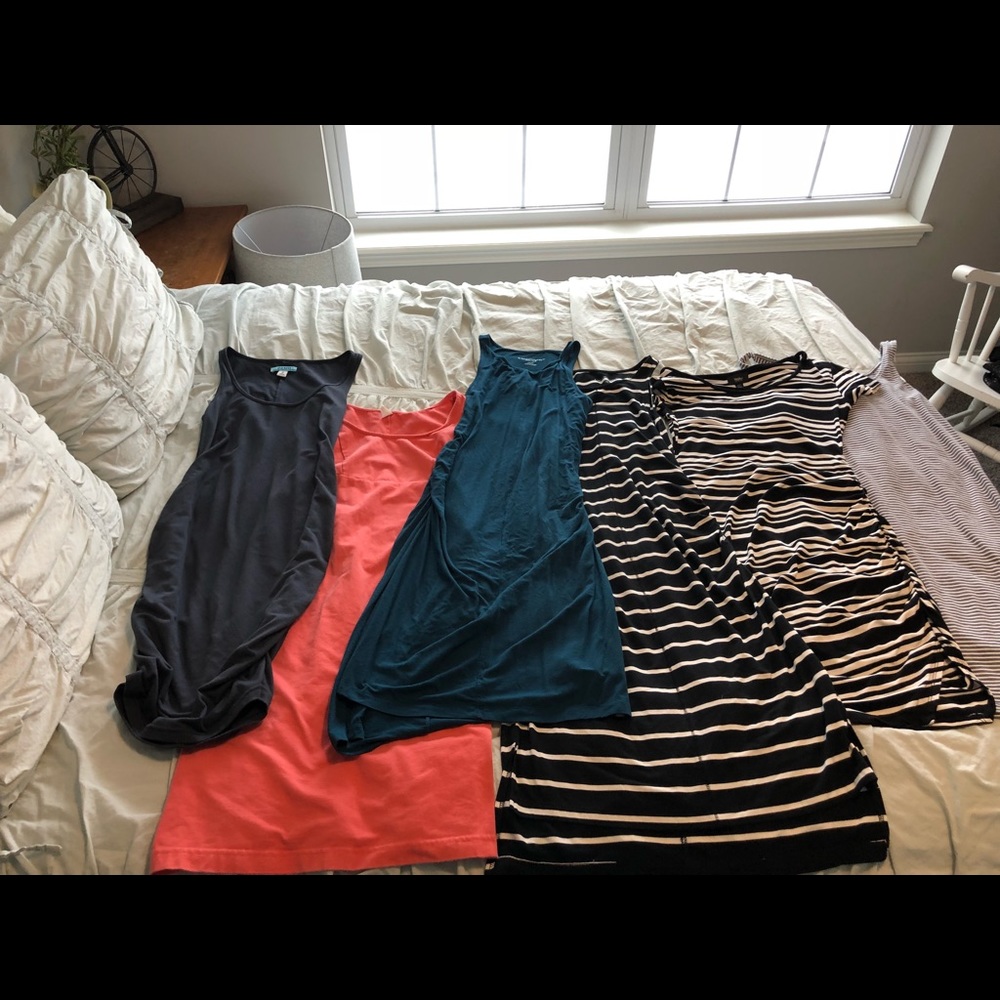 6 maternity dresses. 3 from old navy 3 from target